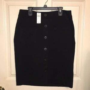 NWT Banana Republic Black Button Skirt